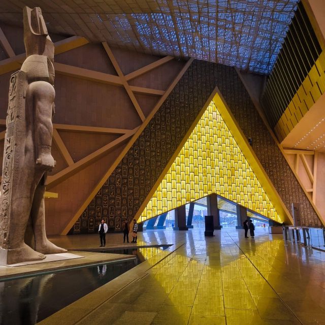Cairo: Grand Egyptian Museum QR Ticket - The Grand Staircase and the view toward the pyramids