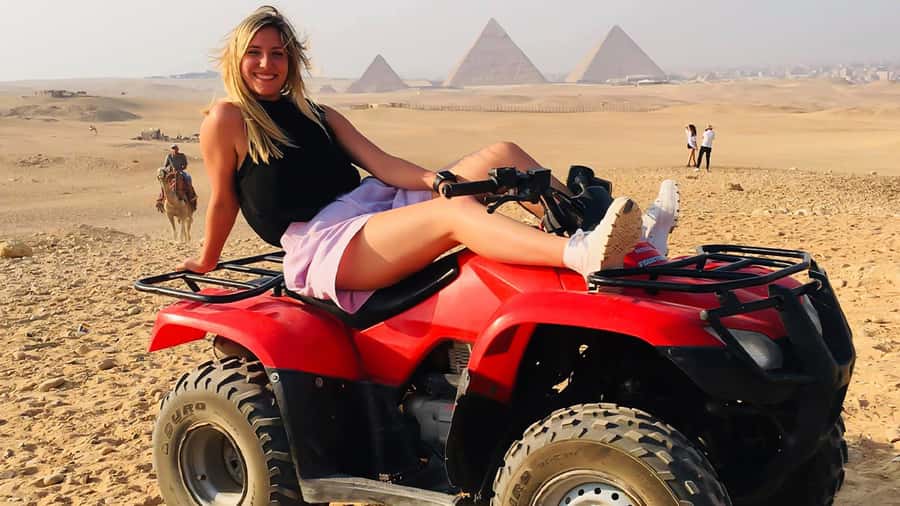 Cairo: Private Quad Bike Desert Tour with Pyramids & Sunset - Learning the quad bike before the sand