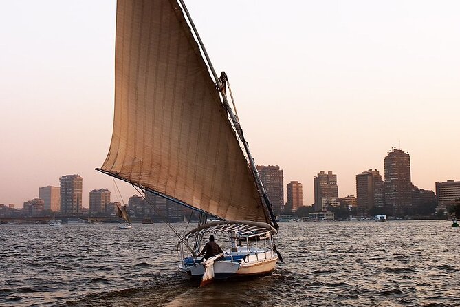 Cairo sailing boat Tours on the Nile by felucca - From the port to the city skyline