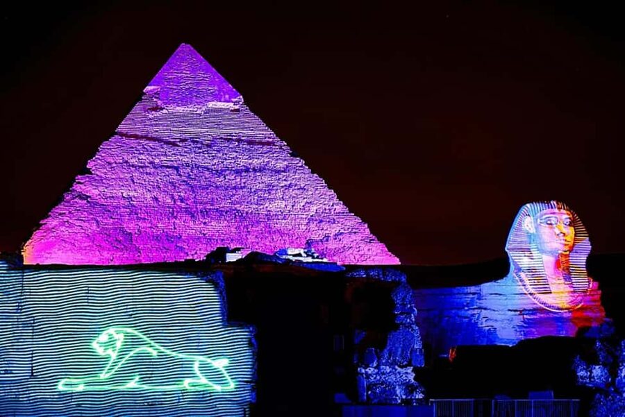 Cairo: Sound and Light Show at Giza Pyramids - Watching the Sphinx and pyramids after sunset
