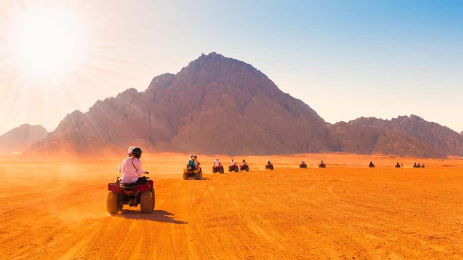 Desert Sunset Quad Bike ATV for 50Km, Oriental Show, Dinner, - Leaving Hurghada for the open desert