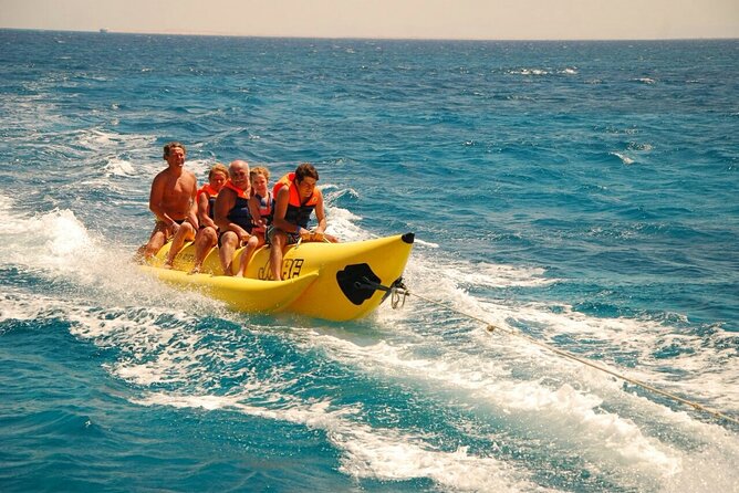 Dolphin tour & banana boat fun with snorkeling from Hurghada - Banana boats and sofa boats when the weather cooperates