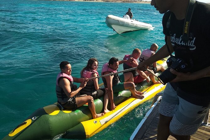Dolphin tour & banana boat fun with snorkeling from Hurghada - Who will get the most from this day