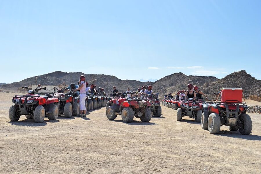 From El Gouna: Dry Canyon Quad Bike Morning Tour - Starting with hotel pickup and a quad bike briefing