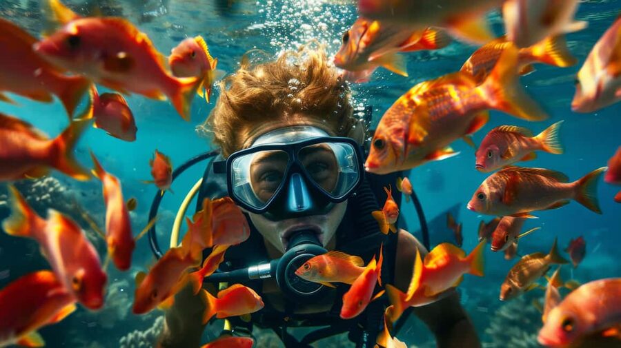 From Sharm: Ras Muhammed & White Island By Boat & intro Dive - The first reef stop and the water briefing