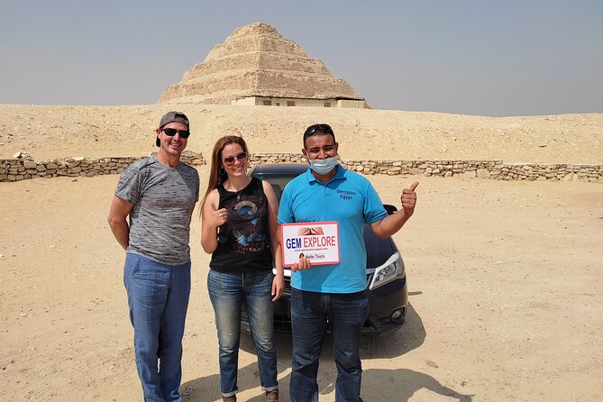 Full Day Tour Giza Pyramids, Sphinx, Saqqara &Dahshur Pyramids - Saqqara shows the first great step