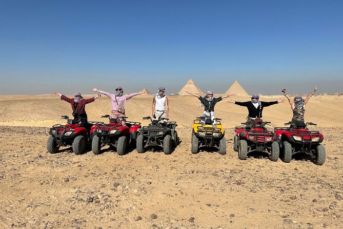 Giza Pyramids, Camel ride and Shopping with ATV Quad bike - The plateau viewpoint is the best photo pause