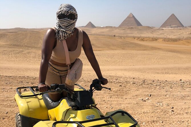 Giza pyramids, Sphinx, ATV bike, Lunch,Camel ride, Dinner cruise& shopping tour - The panoramic viewpoint and Great Sphinx