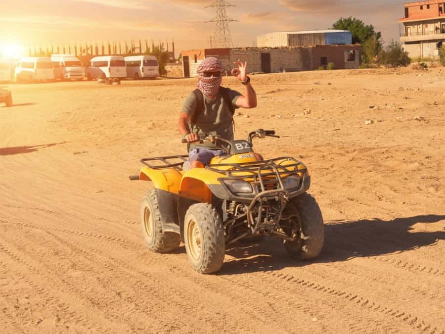 Hurghada: Desert Quad Bike Camel Ride with Optional GoPro - From hotel pickup to the quad base