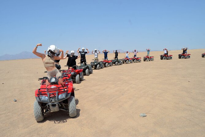 Hurghada Desert Safari on Quad Bikes With Camel for 3 Hours - Reaching the Bedouin settlement after the quad ride