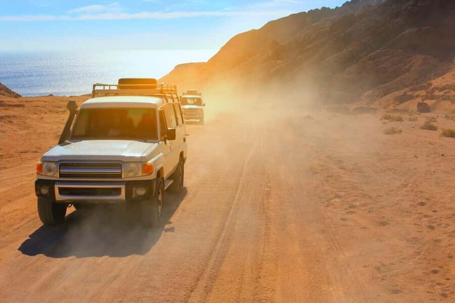 Hurghada: Mega Jeep safari, ATV & Bedouin vibe, and Dinner - Leaving Hurghada for the open desert