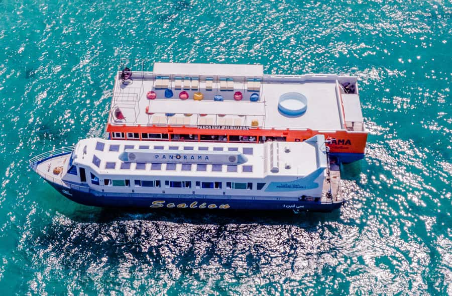 Hurghada: Panoramic Semi-Submarine Cruise with Snorkeling - The underwater viewing session