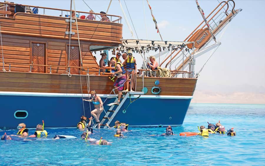 Hurghada: Pirates Sailing Boat to Orange Bay with Transfers - Sailing out to the Red Sea reef