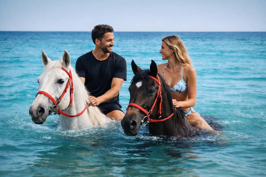 Hurghada: Sea & Desert Horse Riding tour/w Swimming&Transfer - Getting comfortable with your horse