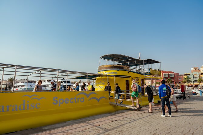 Hurghada Underwater Semi Submarine and Snorkeling - Seeing coral and fish from inside the boat
