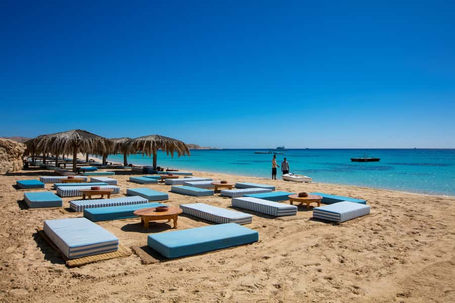 Mahmya Island: Red Sea Sailing Experience - Lunch beneath the palm-tree pergolas