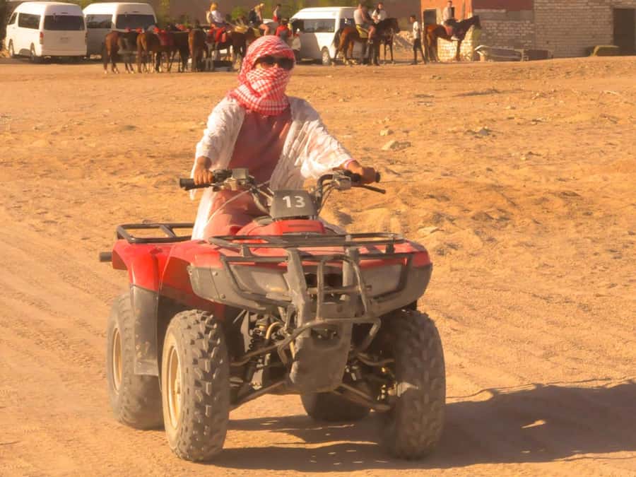 Makadi Bay: Mega Tour Jeep, ATV, Buggy, Camel, Dinner & Show - Quad biking begins with a safety lesson