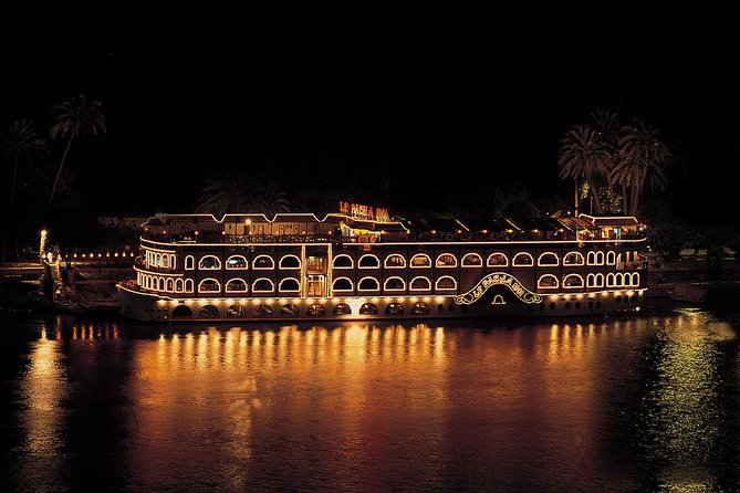 Nile Dinner Cruise in Cairo with Belly Dancing and Hotel Transfer - The top deck and Cairo after dark