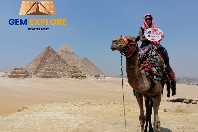 Private Day Tour Giza Pyramids,Sphinx,Saqqara and Memphis - The Giza panorama and the optional camel ride