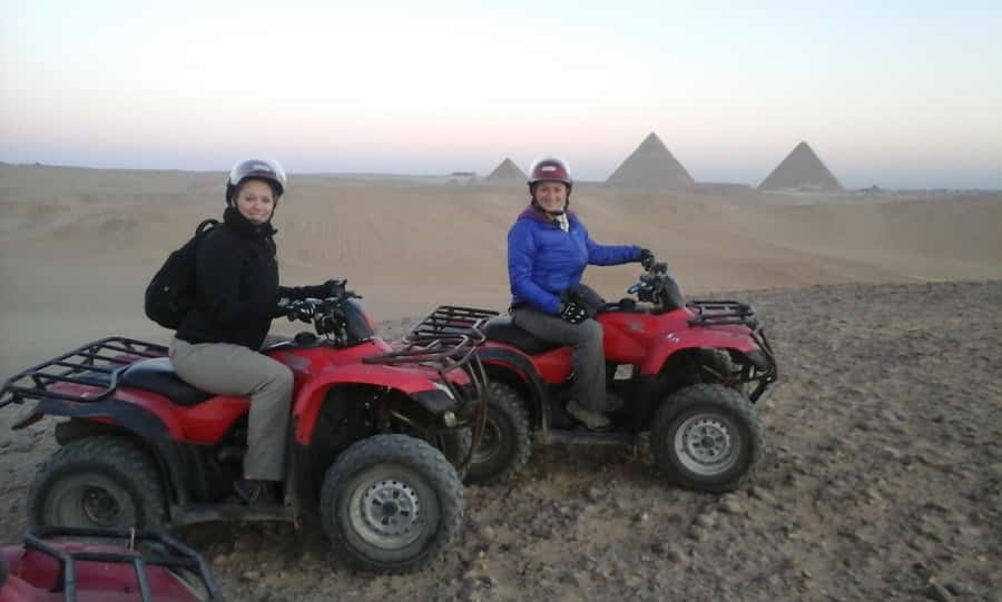Pyramids of Giza: 1-Hour Quad Bike Desert Safari - Getting ready for one hour on an ATV