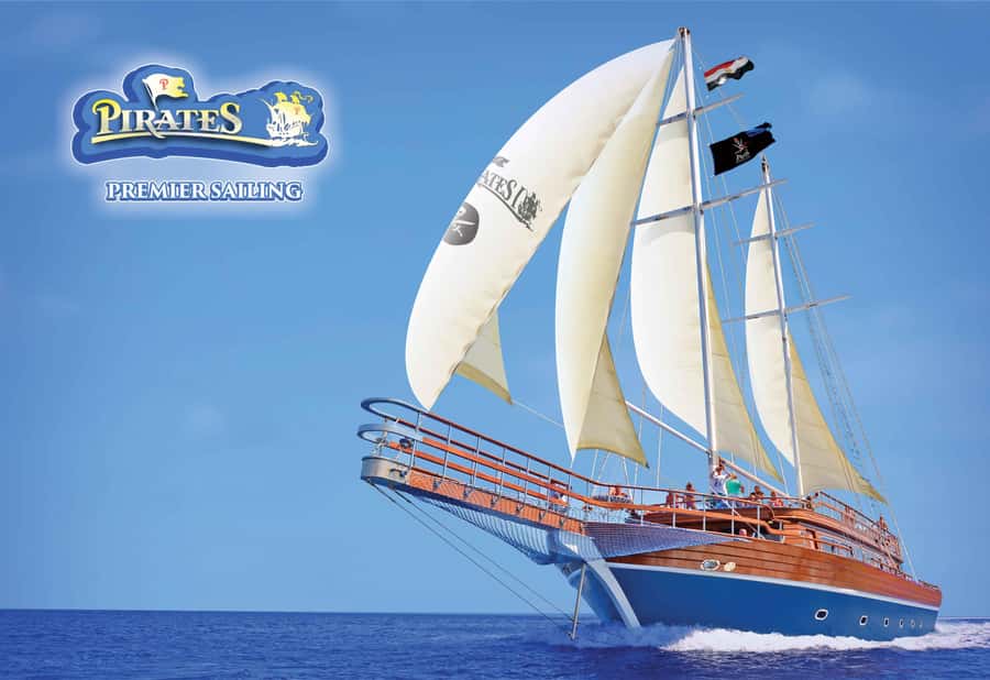 Sharm: Pirates Sailing Boat cruise with transfers & lunch - Two guided snorkeling stops of 45 minutes