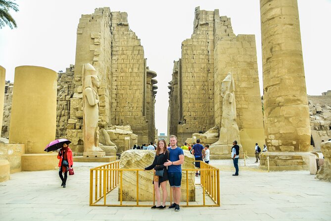 Small group Hurghada to Luxor, Valley of the Kings by Van - The Colossi of Memnon: a quick stop with scale
