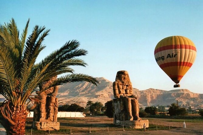 Sunrise Hot Air Balloon Over the Historical sites in Luxor - Valley of the Kings from above