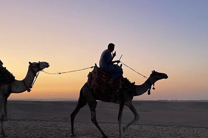 sunset at Giza pyramids by camels - Tea with Bedouin hosts adds more than a refreshment