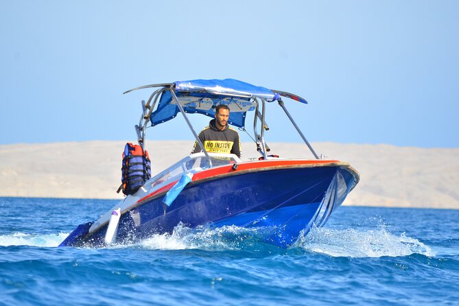 Swim with Dolphins Semi Private Speedboat Sea Tour - Hurghada - Magawish Island, White Island, and time on the water