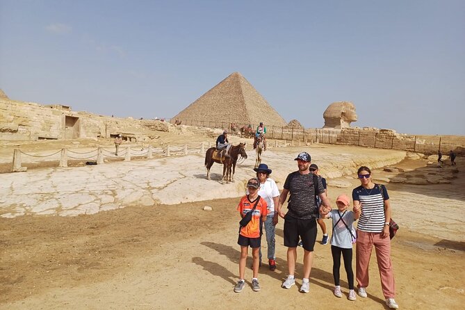 The Giza Pyramids, the Great Sphinx, and Local Lunch. - The desert panorama and the classic pyramid photograph
