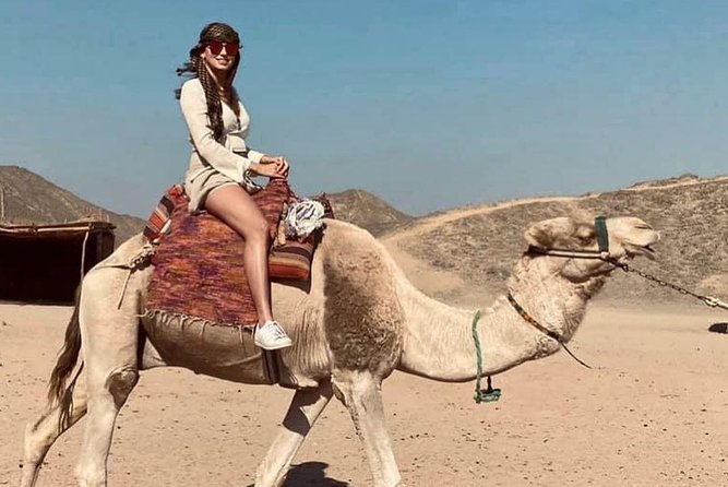 The Super Desert Safari Jeep Tour from Hurghada - Camel riding at sunset