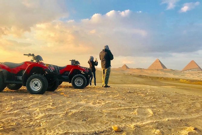 Top rated ATV quad bike at the Desert of Giza Pyramids - From Cairo hotel to sandy ground