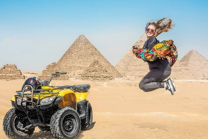 VIP Private Tour Giza Pyramids ,Sphinx , Quad Ride, Camel Ride - Seeing the Great Pyramid and the wider Giza group